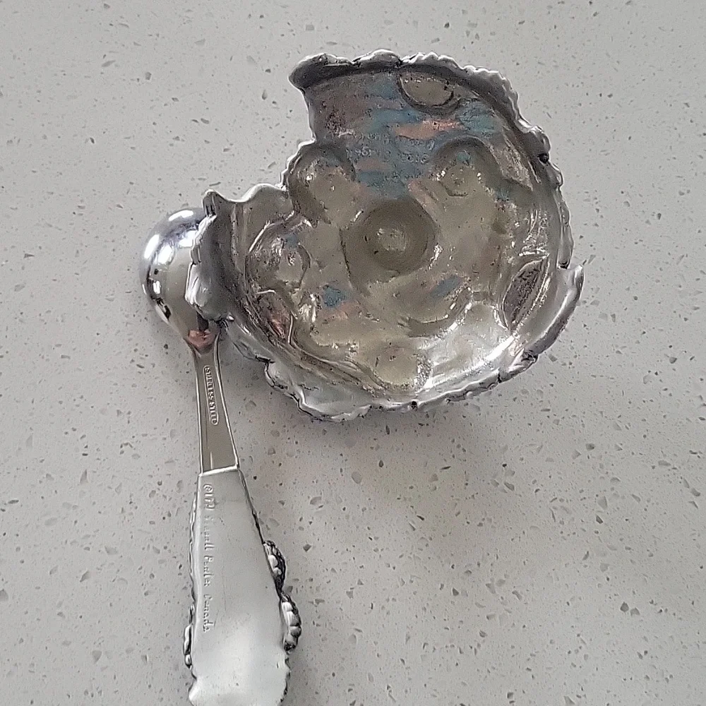 Vintage Pewter Jam Lid & Spoon Canada 1991 Seagull